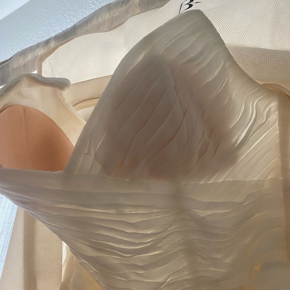 Watters Lupine Strapless Sweetheart Mesh Sheath Wedding Gown - Picture 6 of 10